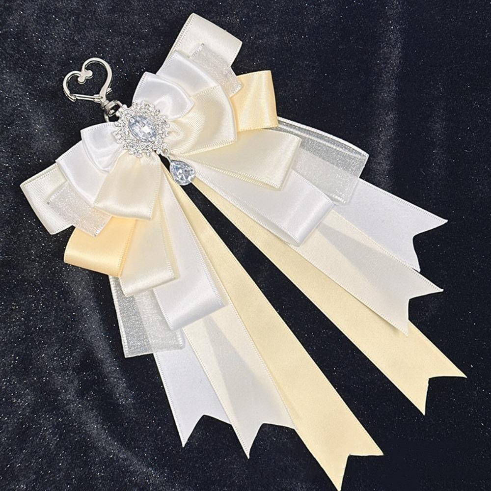

Double Layer Bow Pendant Ribbon Lolita Style Keychain Schoolbags Itabag DIY Pendant For Friends жёлтый