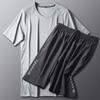 Mens Quick-Dry Breathable Badminton Tennis Sports Set Short Sleeve Loose Fit Synthetic Blend Athletic Wear