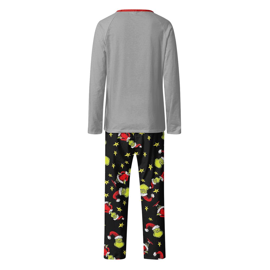 Cartoon Letters Print Family Matching Long Sleeved Parent-child Suit Home Clothes Suit Fall