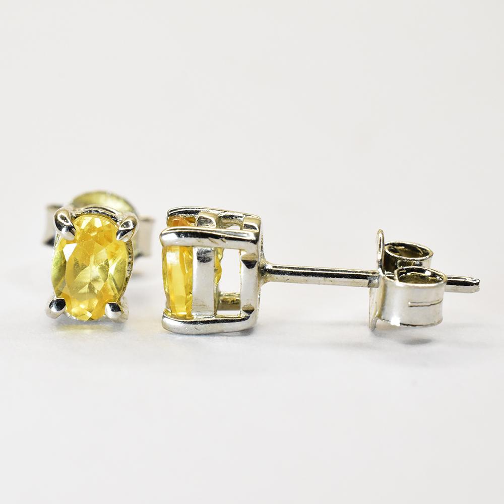 Stud Earring 925 Sterling Silver Yellow Sapphire 8.90 Ct Natural   GEMS