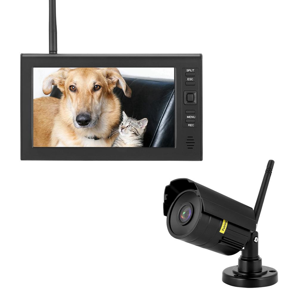 7 Inch LCD Wireless WIFI 4CH Security Monitor System Display+Camera 1pc IR Cameras Memory Card