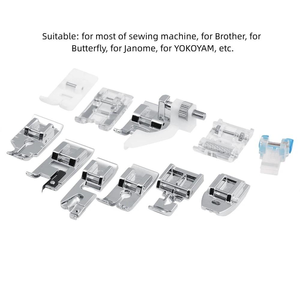 11Pcs Practical Multifunction Sewing Machine Presser Foot Household Durable Presser Foot Set Overlock Foot Daily Sewing