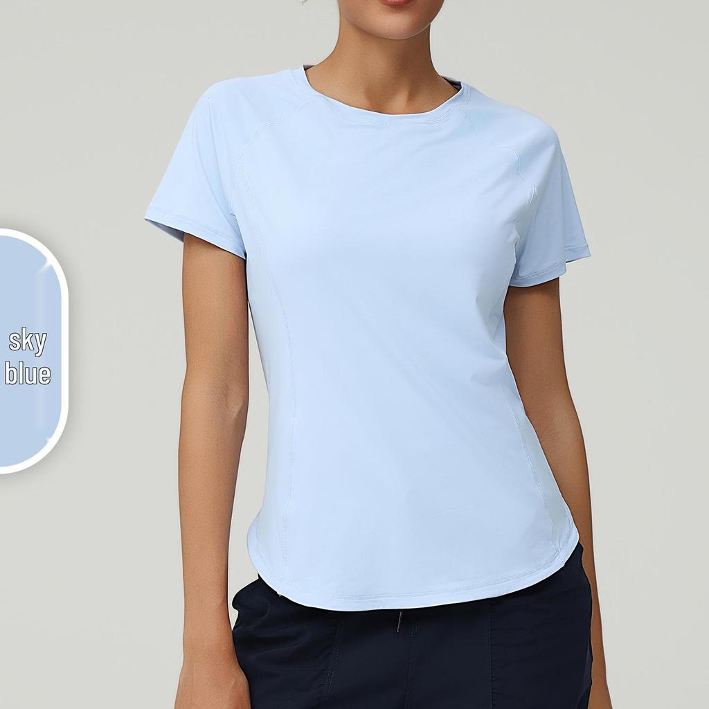 Plus Size Women's Quick-Dry Loose Fit Short Sleeve Running & Yoga T-Shirt