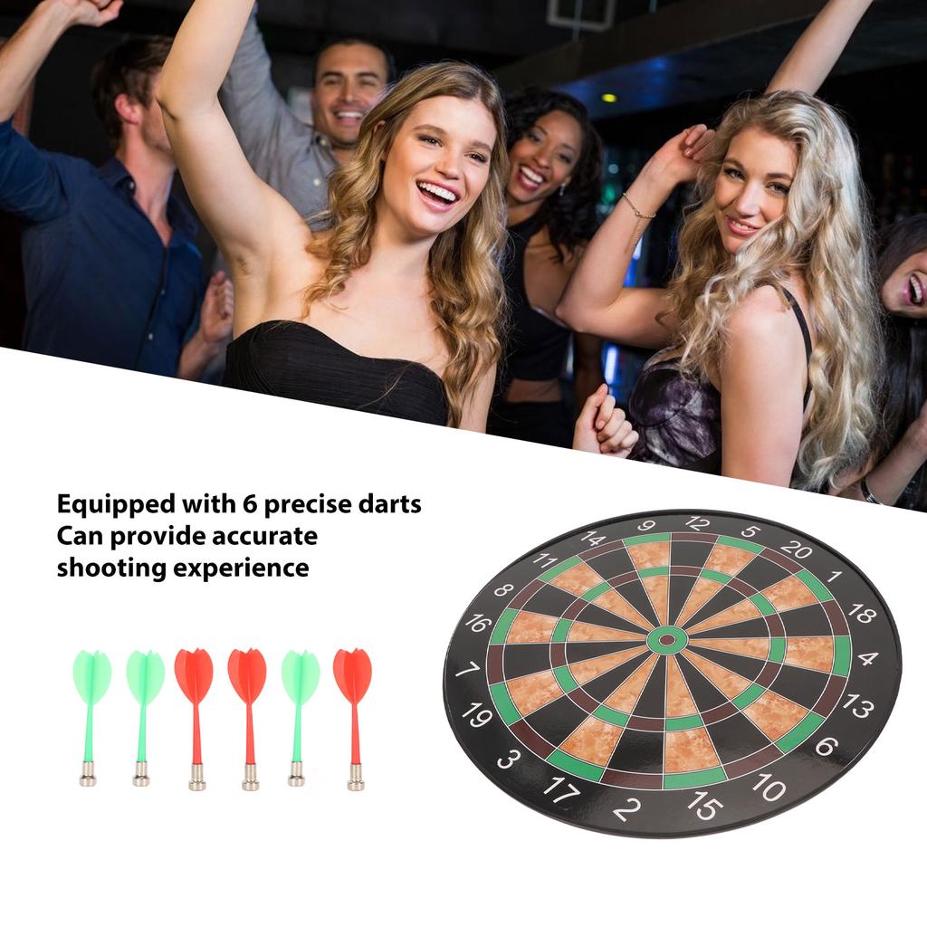 17 Inch Dart Board Game Set Double Sided Magnetic Dart Board with Magnetic Darts Brown