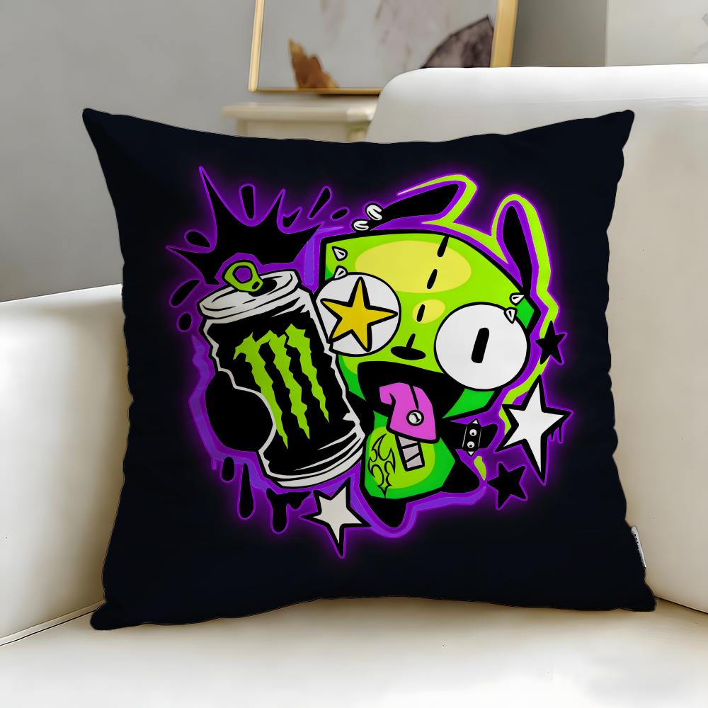 Classic Animated Series Invader Zim Cushion Cover Soft & Easy-Wash Pillow Case – Versatile for Couch, Bed, Travel and Office