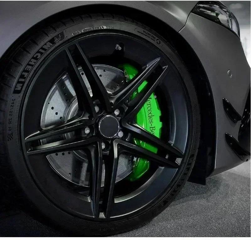 For Mercedes Benz 6pcs Car Styling Car Brake Caliper Stickers For AMG Mercedes Benz W204 W124 W201 W202 W212 W220 W205 GLA CLA Automotive Goods