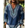 T-shirt casual da uomo a maniche lunghe con stampa