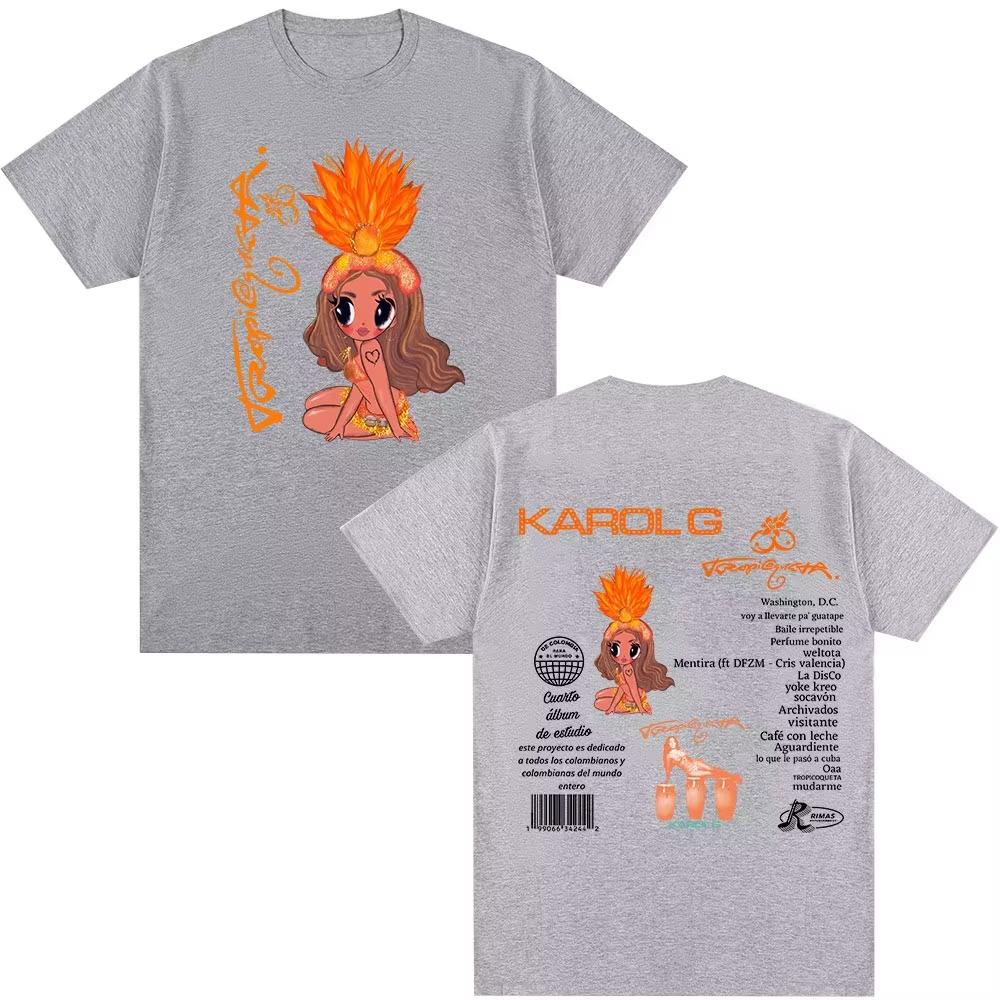 Karol G New Album Tropicoqueta Tshirts Men Women Clothing Fashion Hip Hop Harajuku Tshirt Casual Springsummer pure Cotton Top