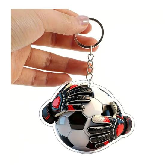 Schlüsselanhänger Anhänger, Fußball Torwart Handschuhe Ball Design Schlüsselanhänger, Schlüsselhalter Realistisches Sport Zubehör für Fans Rucksack