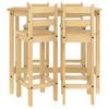 5 Piece Bar Set Solid Pine Wood