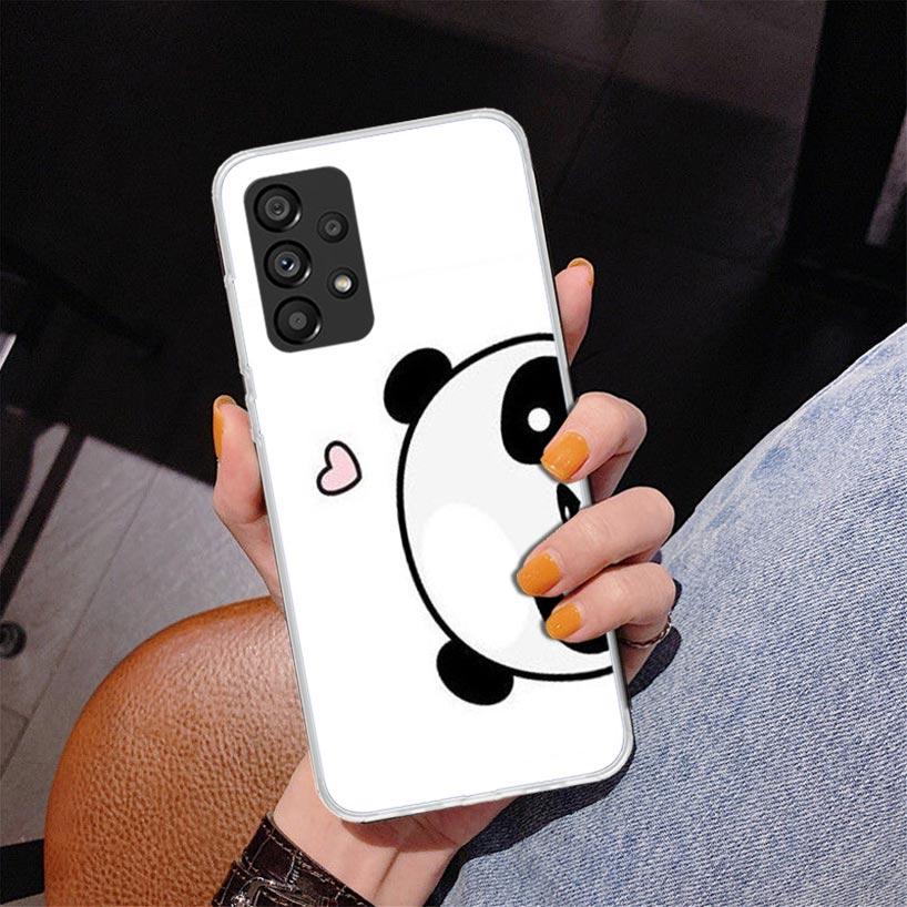 Cartoon Cute Panda Bear Phnoe Case for Samsung Galaxy A17 A37 A57 A16 A26 A36 A56 A15 A14 A13 A55 A54 A53 A35 A34 A33 A25 A24 A2
