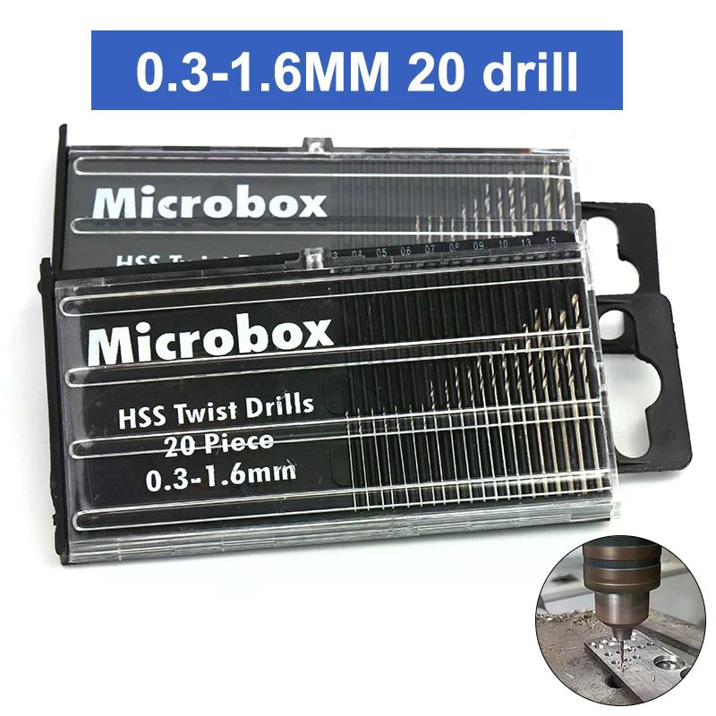 20/25Pc Mini Twist Drill Bit Set 0.3-1.6mm/0.5-3.0mm Full Grinding Micro Drilling Tool for Woodworking Plastic PVC Circuit Board