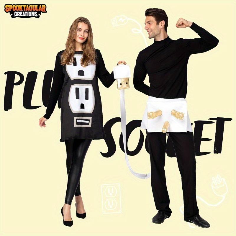 Spooktacular Creations Costume di Halloween Spina e Presa per Adulti, Costume di Coppia Spina e Presa Costume USB