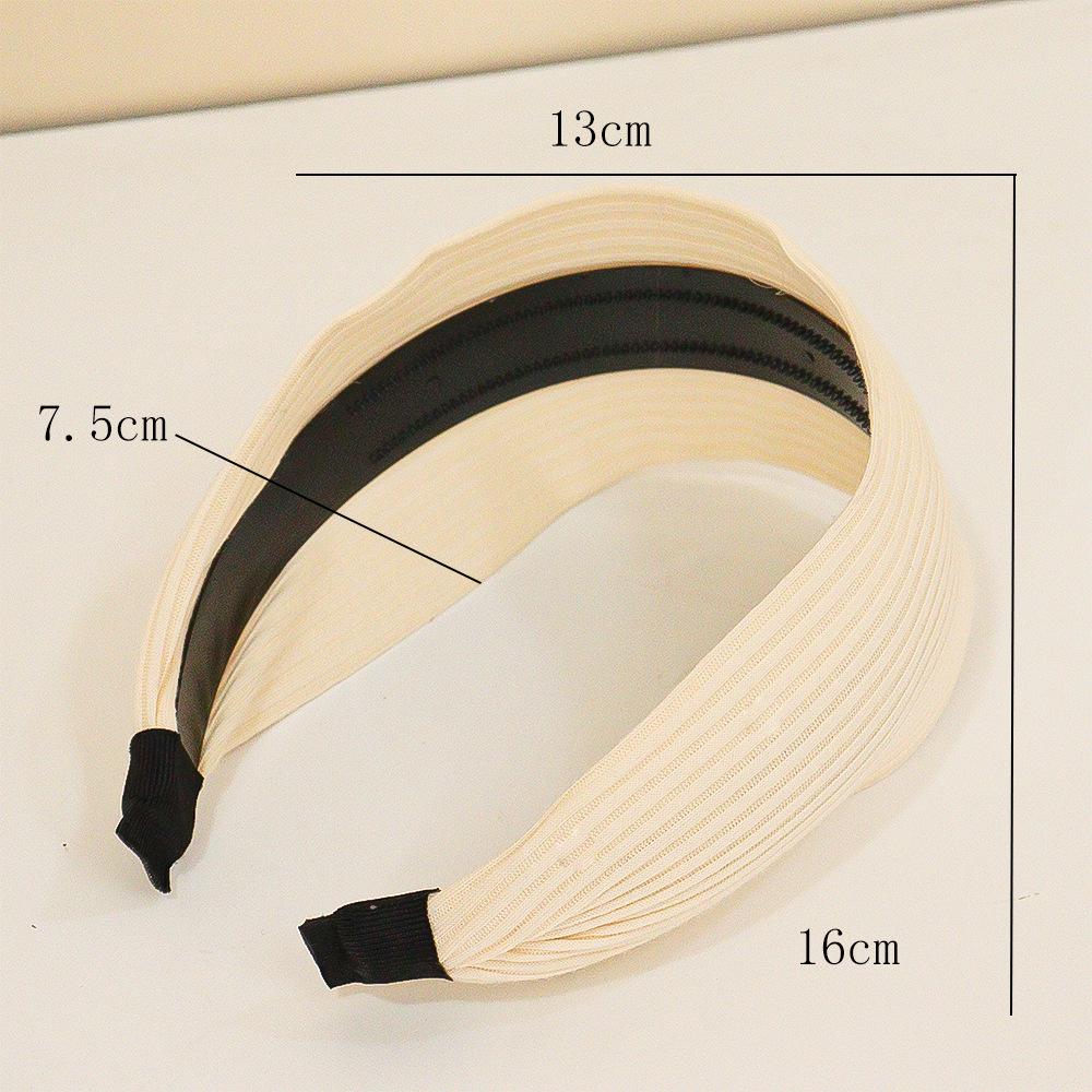 

Korean Fashion Non-slip Wide Headband Fabric Hair Clip for Women - White брудно-білий
