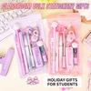 9pcs/Set Cute Stationery Set Multiple Colors Daily Writing Supplies For Students, Ideal Gift For Holidays Birthdays Class Event