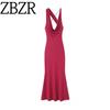 Zbzr Spring New Women Clothes Western Style French Style Fashion Simple Slimming Elegant Long Dress 5039327