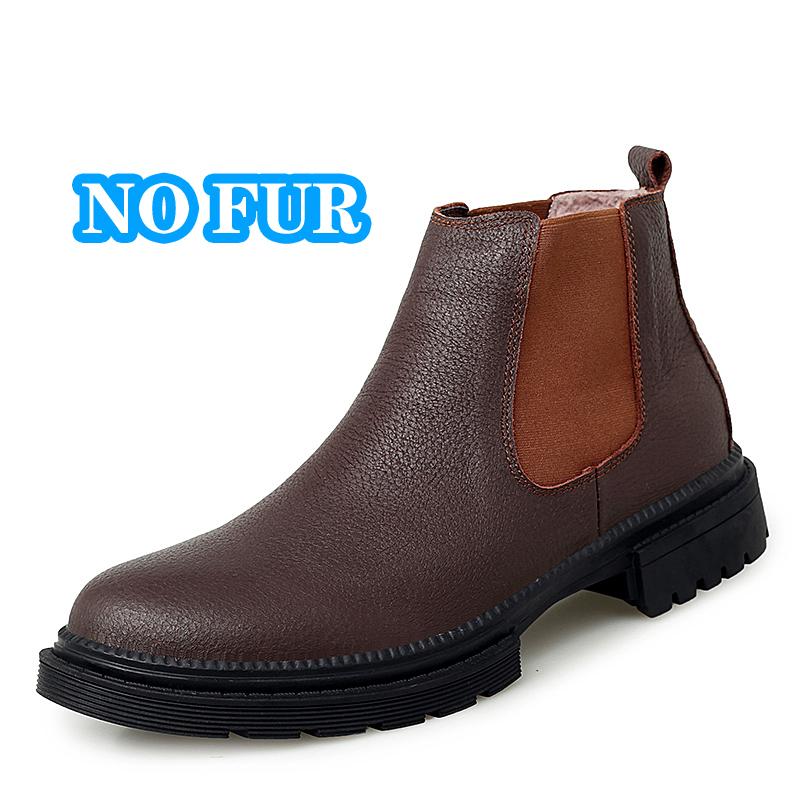 

Модные осенне-зимние теплые мужские высокие кроссовки из натуральной кожи, зимние ботильоны против скольжения, мужские ботинки челси, роскошные мужские деловые ботинки 46