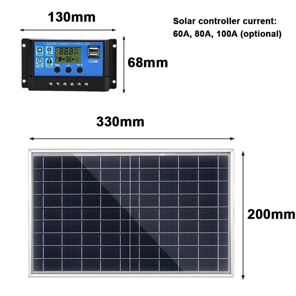 10W Polysilicon Solar Panel Set Solar Panel and Solar Recharge Controller Kit For Camping Traveling Car Mobile Phone
