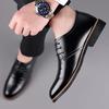 High Quality Leather Formal Men Dress Shoes Breathable Mens Casual Shoes Italian Luxury Brand Lace-Up Non-slip Men Driving Shoes