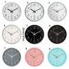 Non-Ticking Nordic Wall Clock Round Wall Hanging Clock Electronic Color Clock  Living Bedroom