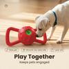 Interactive Dog Toy Squeaky Dog Chew Toy with Dual Handles Textured Tooth Cleaning Toy for Puppy Teething Tug-of-War