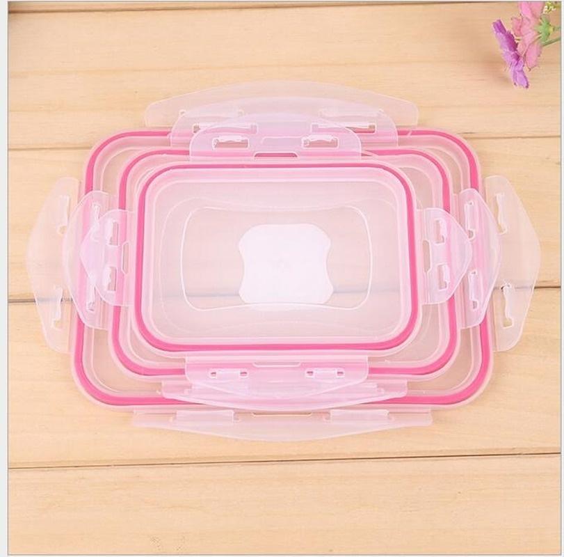 3 Stück/Los Küchenbehälter Soße Lebensmittelbox Frischobst Snacks Aufbewahrung Gesunde Plastikbox Lunchbox
