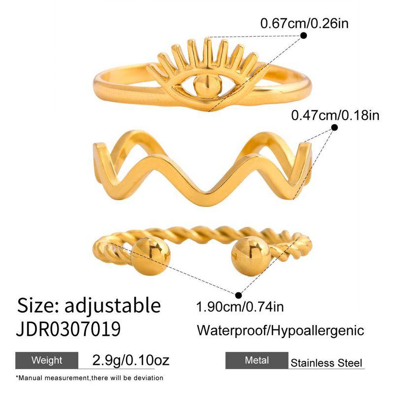 European and American Fashion Devil's Eye Titanium Steel Plated 18K Gold Ring Niche Original Design High-End Jewelry That Does Not Fade