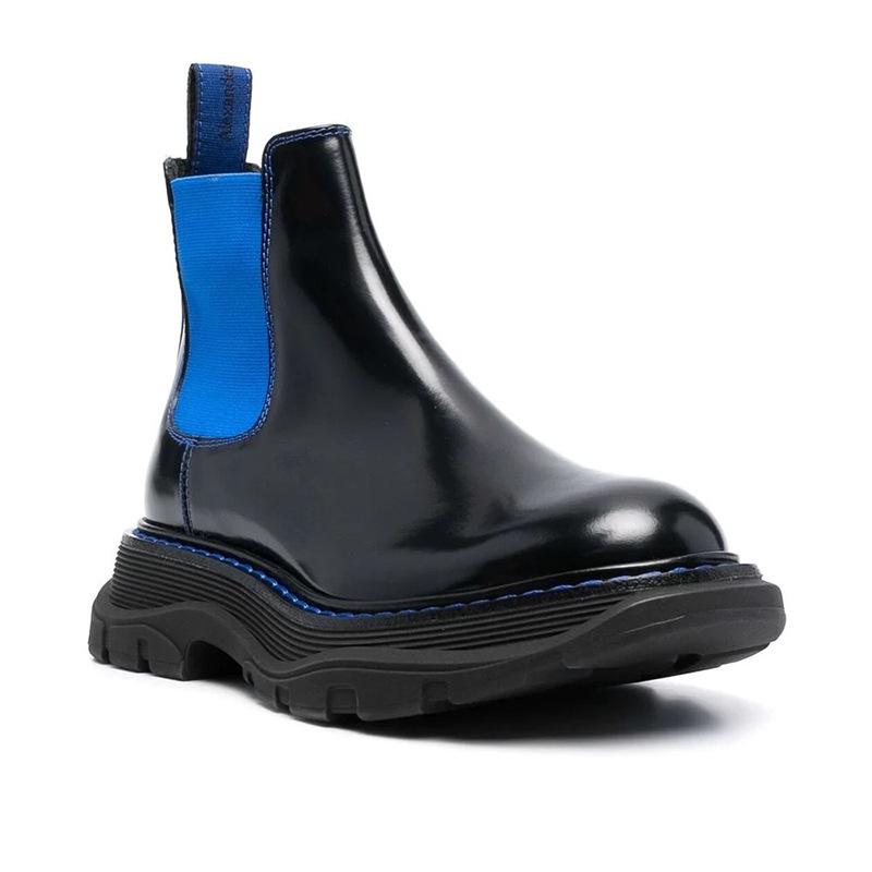 

Grape mother cigarette boots women s 2025 autumn and winter new soft leather platform short boots versatile Chelsea boots British Martin boots 35