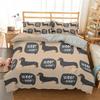 Sausage Dog Print Duvet Cover Set Queen King Full Size Cartoon Dachshund Puppy Bedding Set For Boys Polyester Comforter Cover