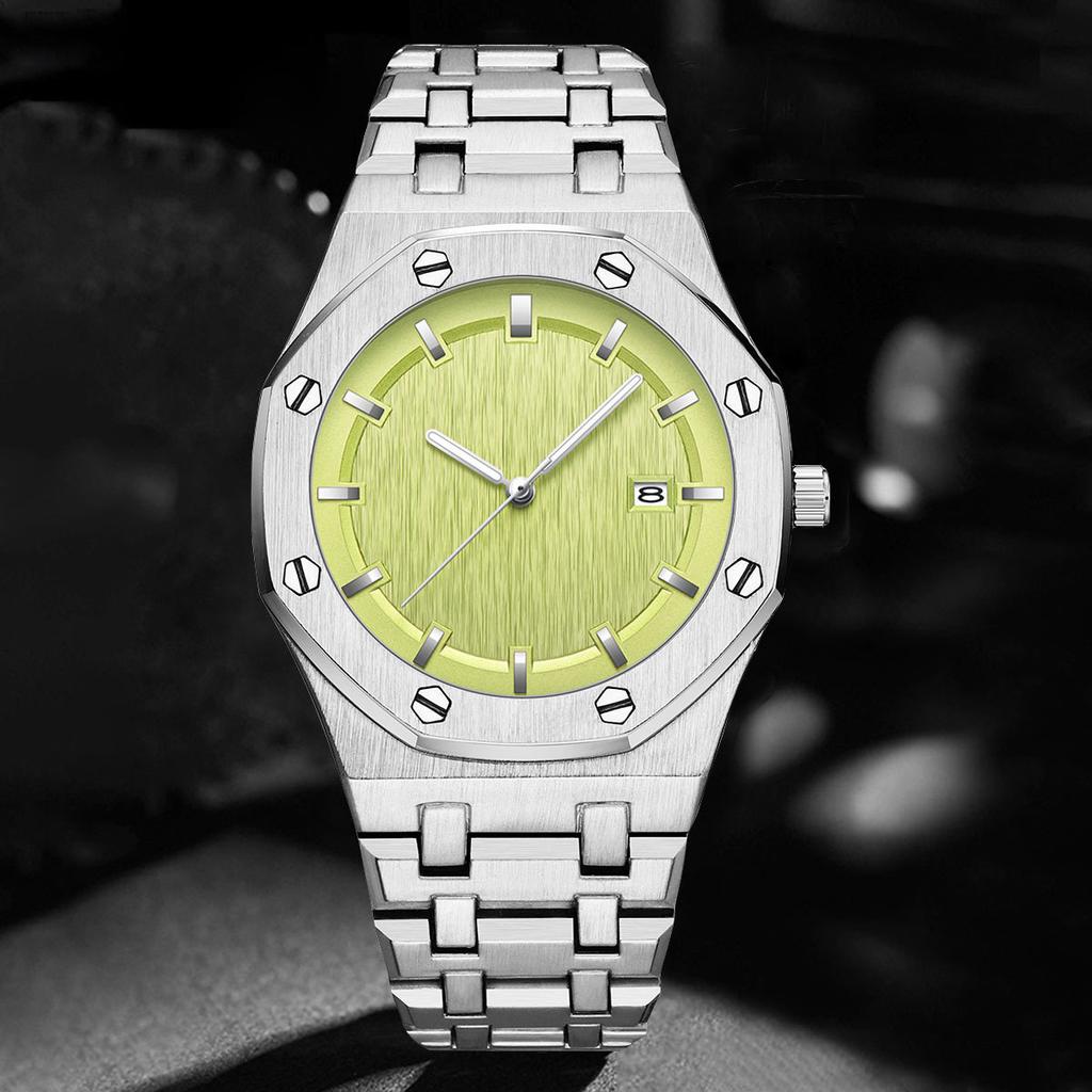PINTIME Luxury Business Man Wristwatch Waterproof Luminous Date Men Watch Stainless Steel Fashion Quartz Watches For Men