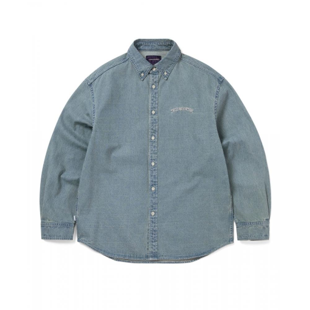 Thisisneverthat Washed Denim Shirt Washed Blue S