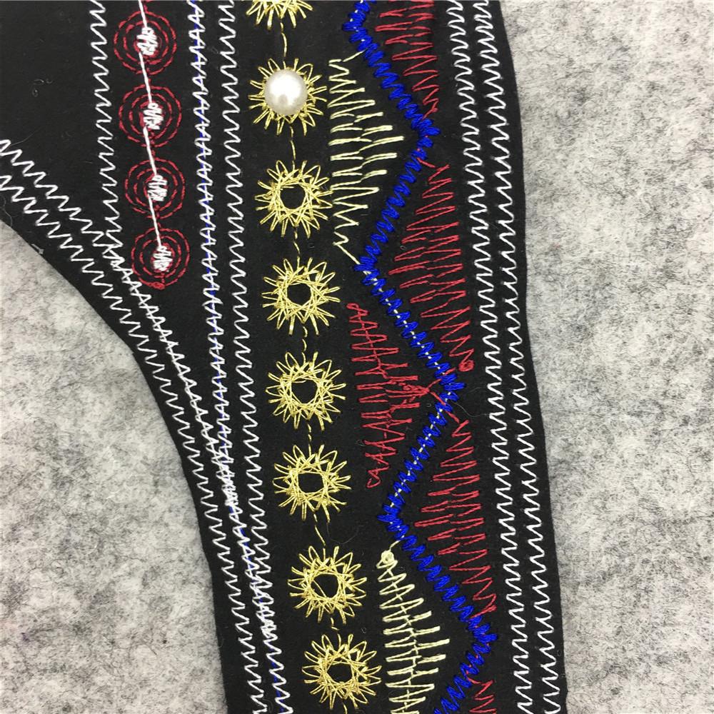 Polyester Stickerei Spitze Kragen DIY Handgemacht Imitation Perlen Spitze Applikation Kleiderzubehör
