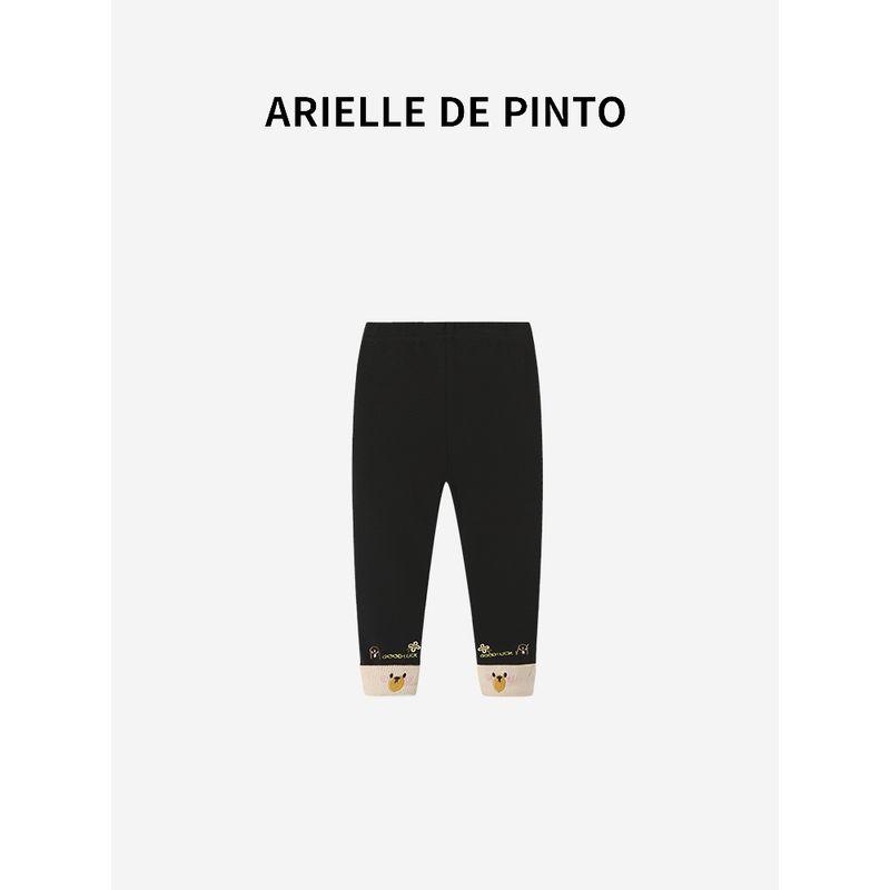 French Arielle De Pinto Girls' Pants Autumn Fashion Casual Children's Embroidered Ankle Leggings