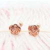 585 Purple Gold Plated 14K Rose Gold Geometric Flower earrings for women fashion glamour ear studs classic jewelry