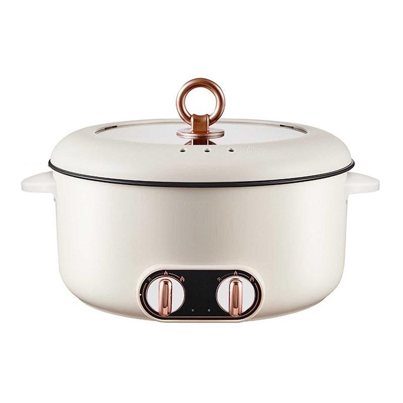 220V Electric Hot Pot Multicooker Household Non-stick Cooking Machine Frying Pan Pot 5L Double-flavor Hot Pot 3L Single Pot