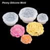 1 st Hållbar DIY Pion Silikonform 3D Choklad Tårta Is Bakning Blomma Tvålform Tillverkningsverktyg Hartsform Heminredning