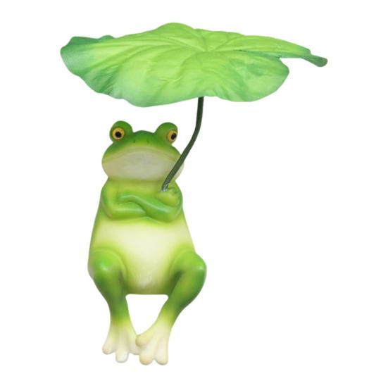 

Лягушка-зонтик, украшение для аквариума, статуэтка лягушки, наружный декор, устойчивая к погодным условиям смоляная лягушка B