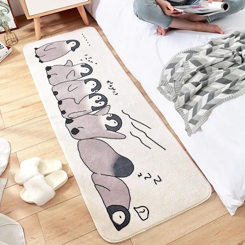 

Cartoon Creative Bedroom Long Rug Super-density Fluffy Bedside Carpet with Absorbent Non-slip Bathroom Doormat Area Rugs 40x120cm