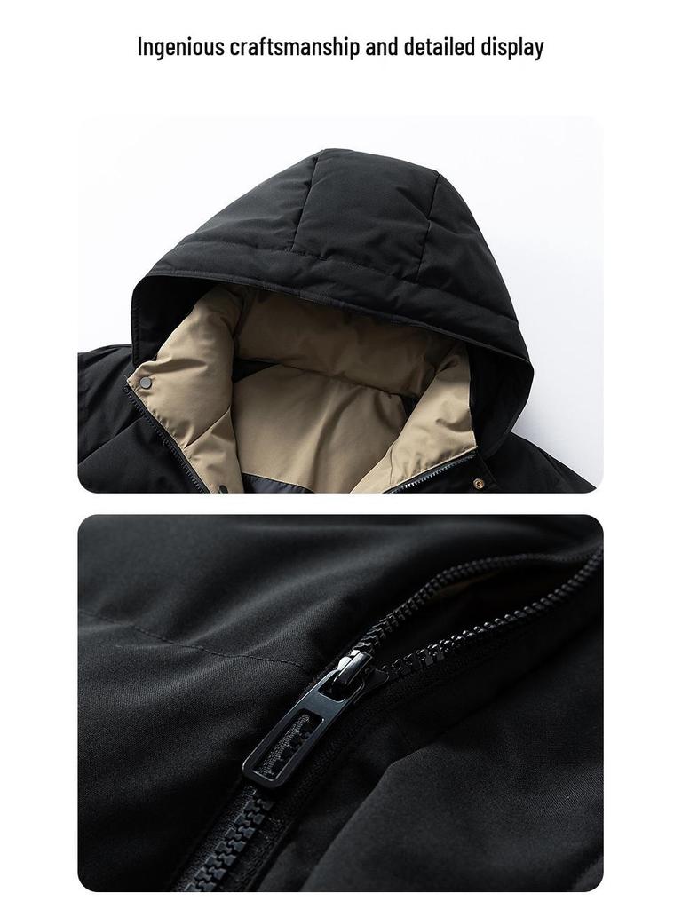 Men's 2025 Thickened Down Cotton Hooded Winter Jacket for Cold Protection Workwear