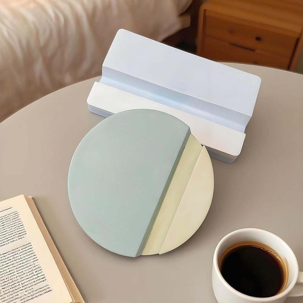 DM1121 DIY Geometric Phone Holder Resin Mold Casting Round Mobile Stand Card Holder Silicone Epoxy Molds for Table Decoration