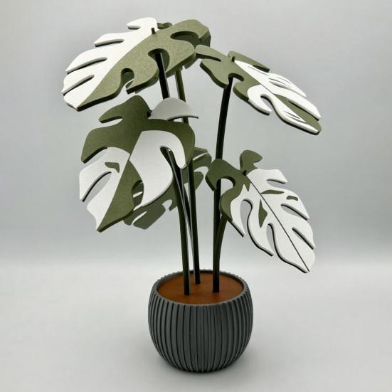 Yousheng 1 Set 3D Printed Monstera Leaf Coaster Heat-Resistant Tropical Leaves Trivet Anti-scald Mat Kitchen Countertop Coffee Cup Holder Dining Table