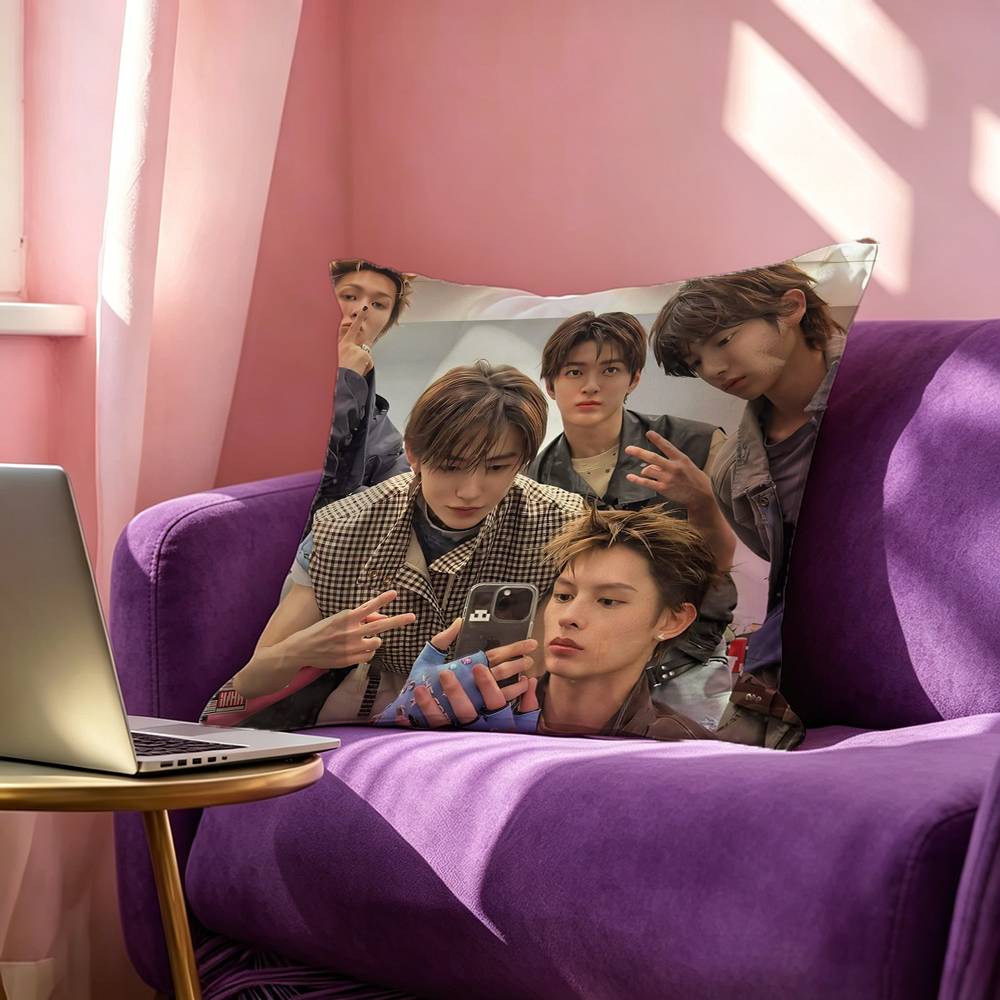 Kpop CORTIS Square DoubleSided printed Pillow Case Bedroom Bedside Pillow Sofa Cushion Cover