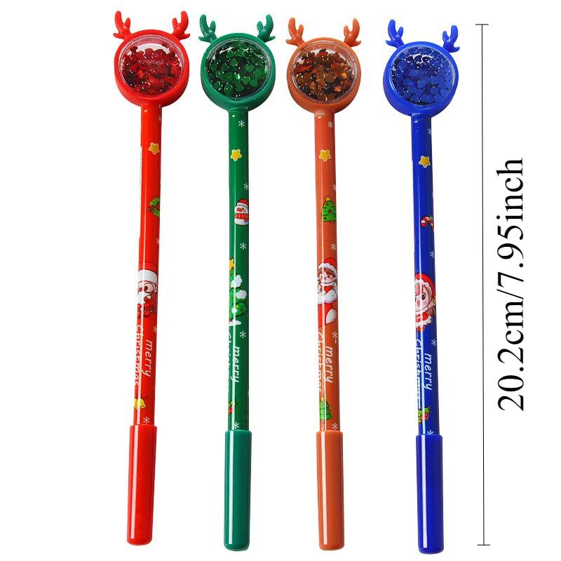 36Pcs Cartoon Christmas Elk Glitter Pens 0.5mm Black Ink Gel Pens Writing Stationery Suitable School Use,Fun Party Birthday Gifts,Back To School