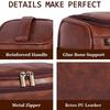 Groomsmen Gift Leather Toiletry Bag for Men Travel Shaving Kit Bathroom Bag Make Up Hanging Storage Wash Bags