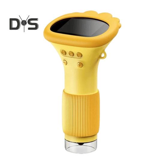 

Дитячий цифровий мікроскоп 1000X Міні-портативний кишеньковий мікроскоп-камера з 2-дюймовим IPS-екраном, вбудованим 8 світлодіодами, освітній науковий експеримент, збільшення жовтий