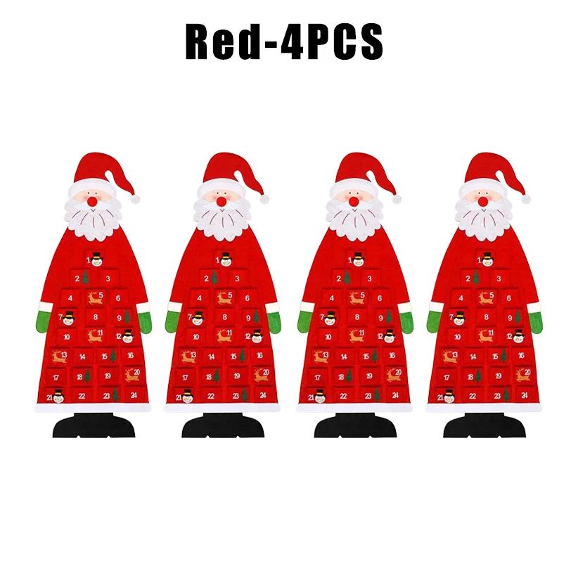 Santa Claus Felt Advent Calendar Countdown to Christmas Wall Hanging for Home Holiday Decor Festive Seasonal Ornament
