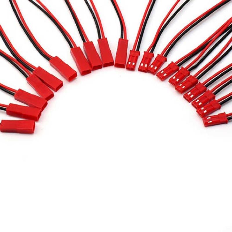 20 Sets Plug JST Lead socket Connector,Cool Ring Plug JST Lead socket Connector Cable Wire Line 11cm