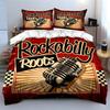 Rockabilly Roots Microphone Bedding Duvet Cover Set Duvet Cover Pillowcases  (1*Duvet Cover 2*Pillowcases, without duvet insert)