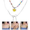Cute Heart Bead Necklace Heart Charming Choker Chain Jewelry Girls Teen Eye-catching Snake Bone Chain Bowknot Necklace
