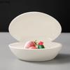 Pure White Threaded Clam Shell Ceramic Dinner Plate Restaurant Dessert Plate Salad Plate Molecular Cuisine Creative Tableware